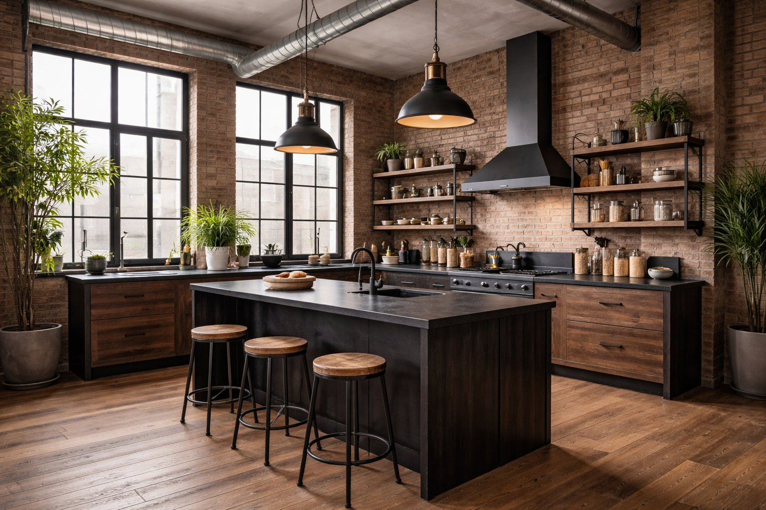 Kuchnie na wymiar w loftach – industrialne akcenty