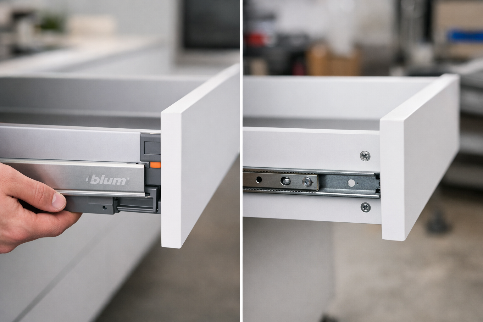 Prowadnice do szuflad: Blum czy tańsze zamienniki? 