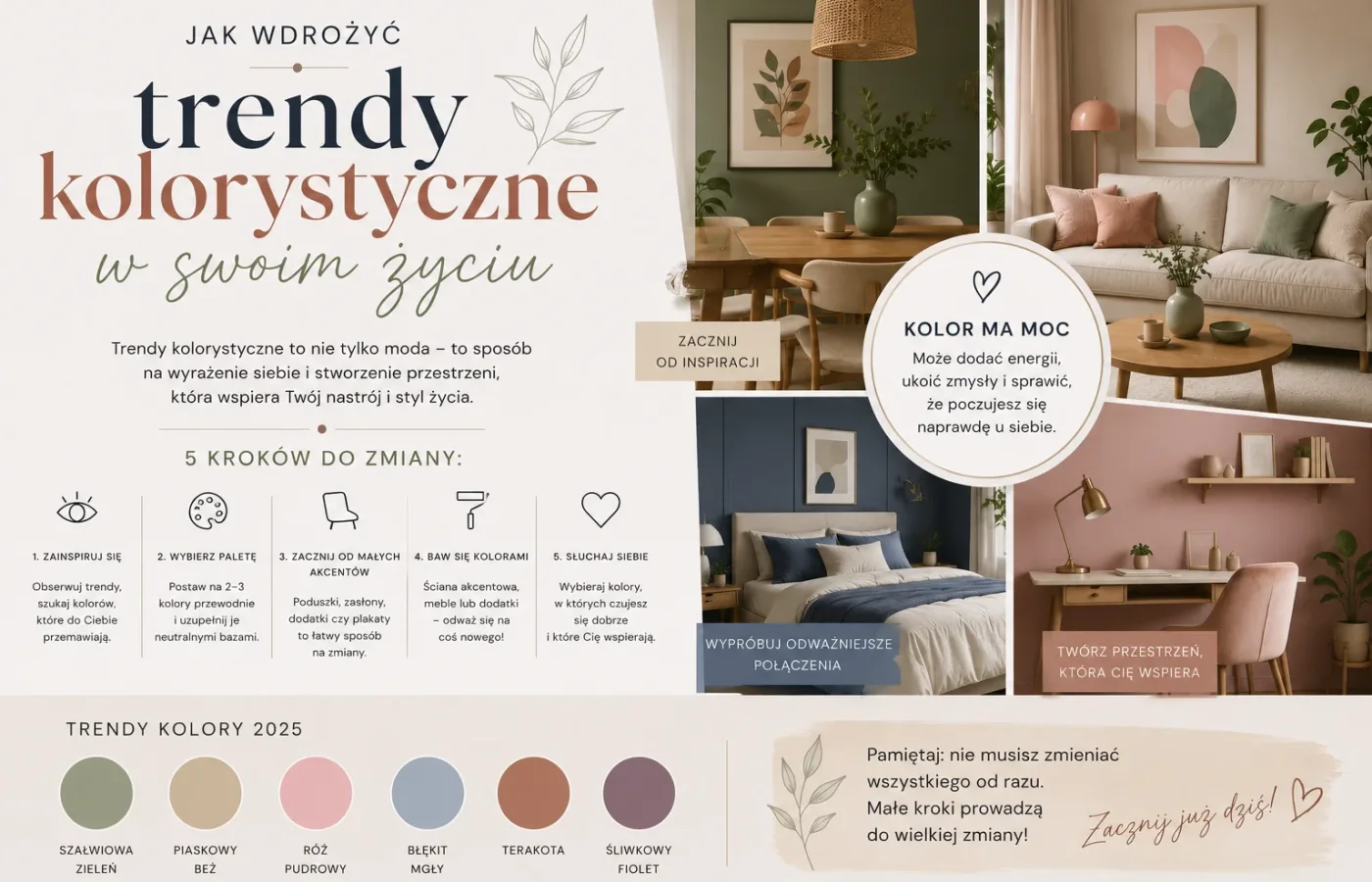 Jak wdrożyć trendy kolorystyczne w swoim życiu? Praktyczny przewodnik