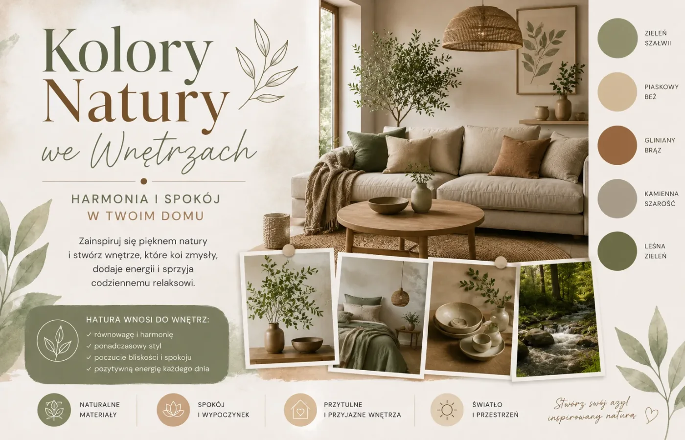 Kolory Natury we Wnętrzach: Harmonia i Spokój w Twoim Domu